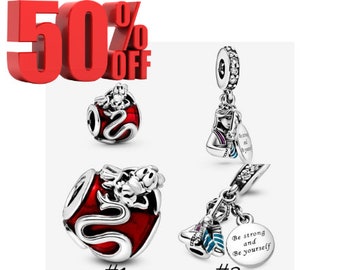 Charms für Armband, Charms für Pandora Armband, Disney Mulan, Sterling Silber Charm, Neuer Charm, Voll gestempelt Disney Pandora Perle