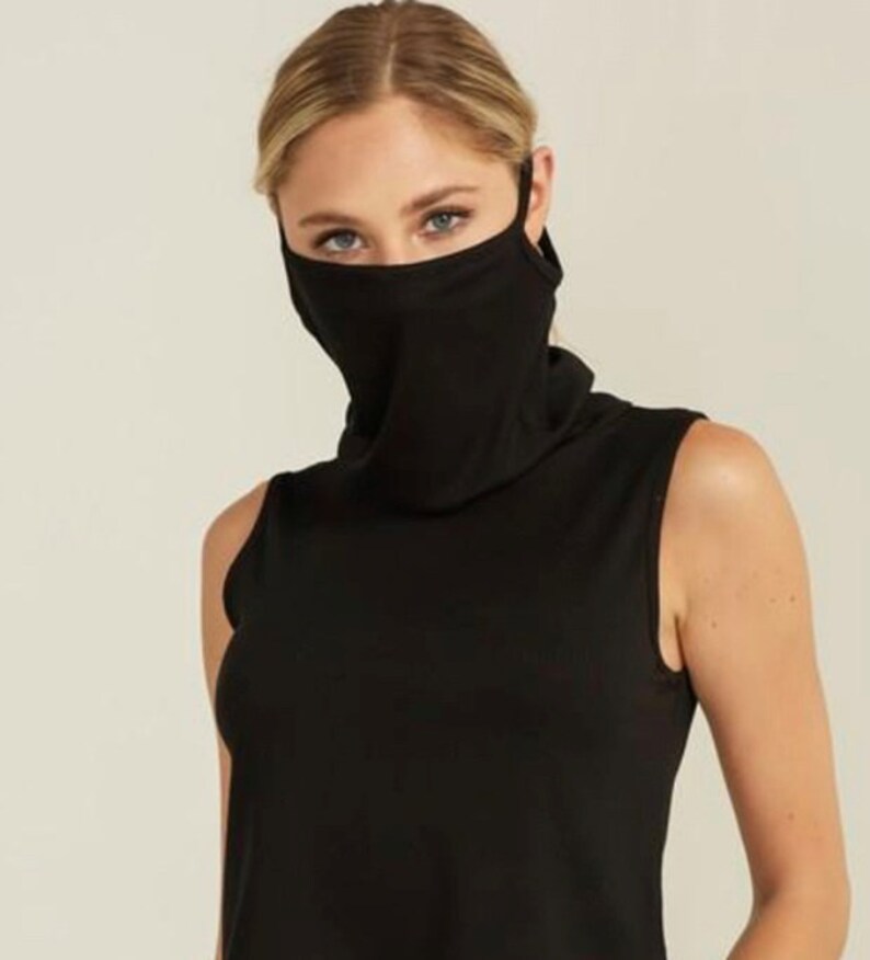 Mask Shirt Women Shirts With Attached Face Cover Colors Purple Etsy