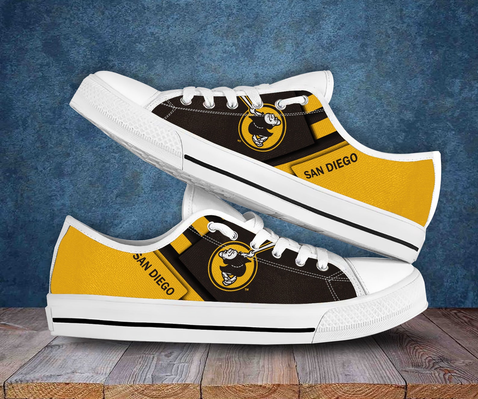 San Diego Padres Low top San Diego Padres Shoes Custom Shoe Etsy