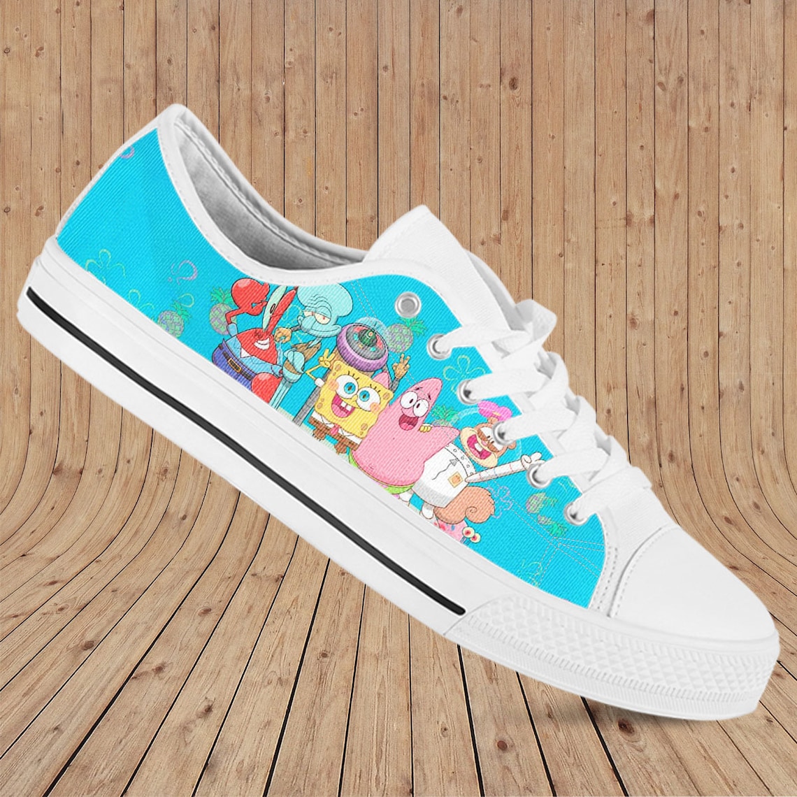 Spongebob Squarepants Low top Spongebob Shoes Custom Shoes | Etsy