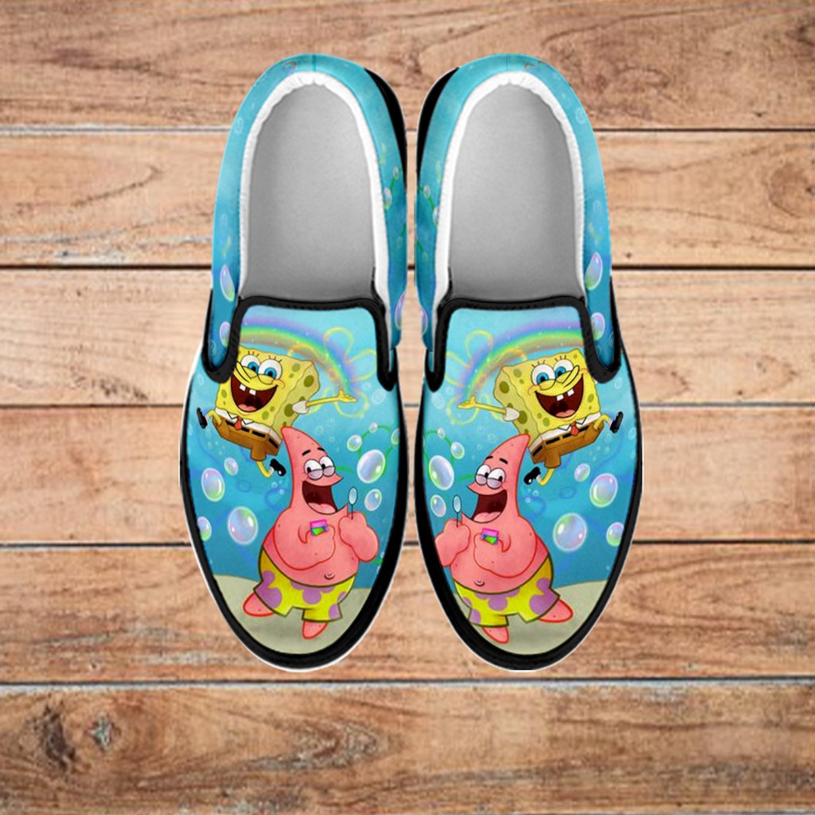 Spongebob Squarepants Slip On Zapatos de Bob Esponja Zapatos Etsy