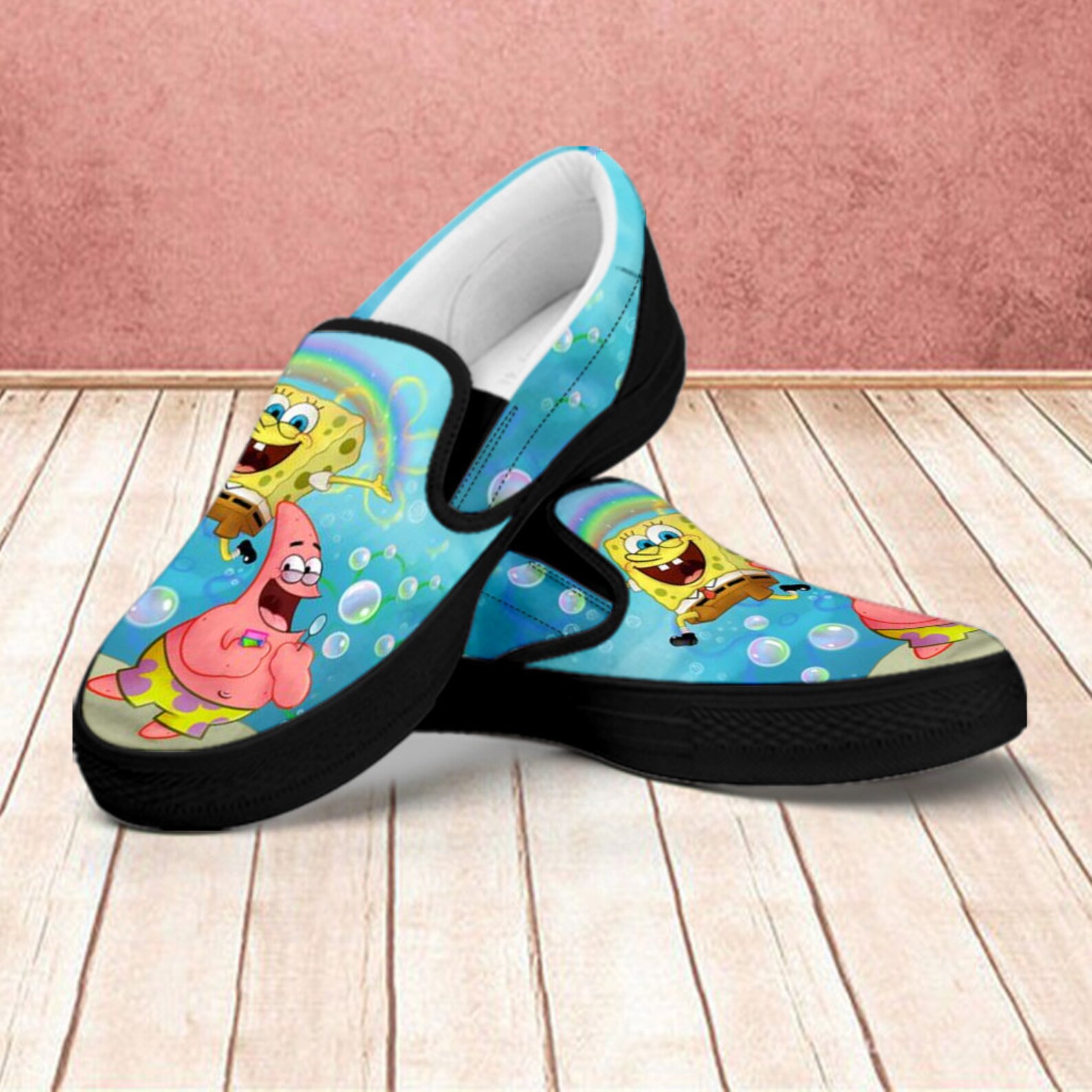 Spongebob Squarepants Slip On Zapatos de Bob Esponja Zapatos Etsy