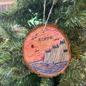 Acadia National Park Christmas Ornament Gift for Acadia Souvenir Idea Acadia Ornament Acadia Art Rustic Christmas Tree Acadia Maine Ornament image 8