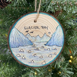 Glacier Bay National Park Christmas Ornament Glacier Bay Alaska Glacier Bay Cruise Souvenir Glacier Bay Ornaments Rustic Home Decor Glacier
