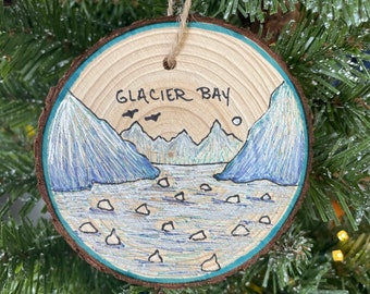 Glacier Bay National Park Christmas Ornament Glacier Bay Alaska Glacier Bay Cruise Souvenir Glacier Bay Ornaments Rustic Home Decor Glacier