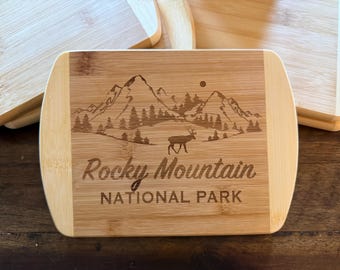 Rocky Mountain National Park Small Cutting Board, Bamboo Wood, Estes Park Souvenir House Warming Gift