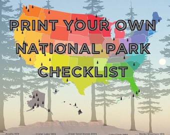 US National Parks Checklist: Travel Bucket List (Downloadable)