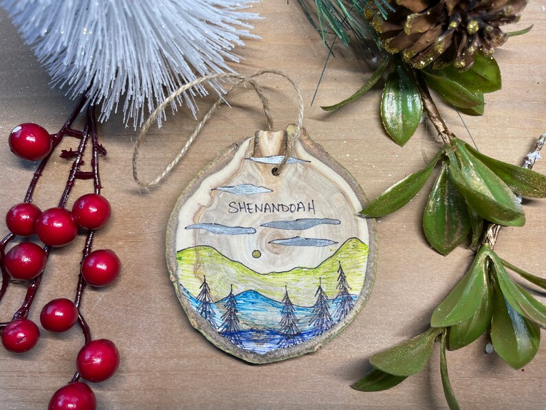 Shenandoah National Park Christmas Ornament Wood Slice Ornaments Shenandoah Virginia Souvenir Shenandoah Souvenir Shenandoah National Park image 9