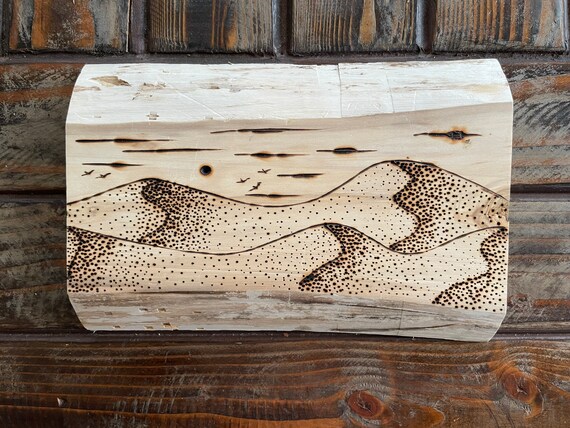 Wood Burn Art Interpretive Design Sand Dunes Waves - Etsy UK