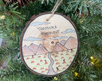 Theodore Roosevelt National Park Ornament, North Dakota Souvenir, National Park Art, National Park Gifts, Christmas Ornament