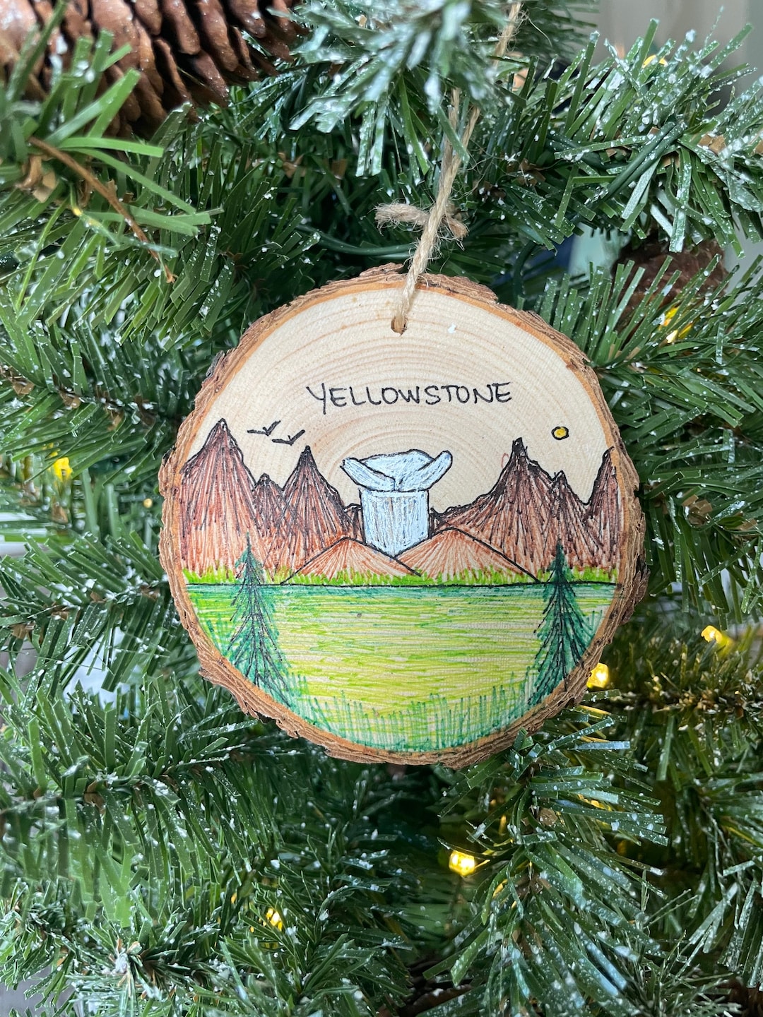 Yellowstone National Park Ornament Rustic Wood Ornaments Old Faithful