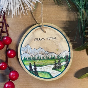 Grand Teton Ornament, National Park Gifts, National Park art, Road Trip, Tetons, Wyoming image 4