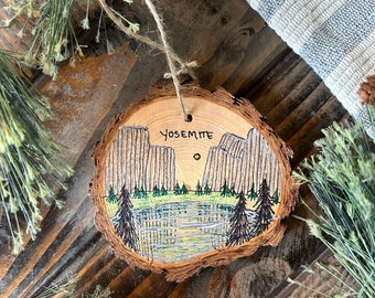 Yosemite National Park Christmas Ornament Yosemite Ornament Yosemite Souvenir Yosemite California Road Trip Art Mirror Lake Yosemite Park