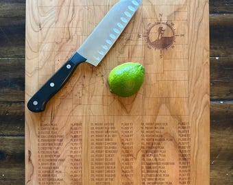 14ers of Colorado Large Cutting Board and Charcuterie Serving Board, Hiking Gift Mt Bierstadt Pikes Peak Longs Quandary Sherman Torreys