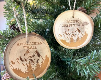 Backpacker Ornaments PCT AT Pacific Crest Trail Appalachian Trail Through Hiker Gift Pacific Crest Christmas Ornament California Oregon