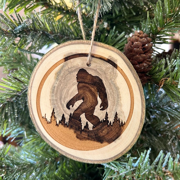 Bigfoot Ornament Sasquatch Regalo de Navidad Creer en el Yeti Creo Bigfoot Believer Bigfoot Obsesionado Adornos de Navidad Regalos