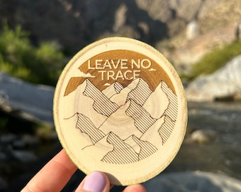 Leave No Trace Coasters, Pack it In Pack it Out, Hiking Coaster Set, Gifts for Hikers, Backpacking Coasters, Respect Nature, Hiker Gift