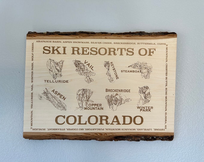 Colorado Ski Resort Trail Map Sign: Rustic Mountain Decor