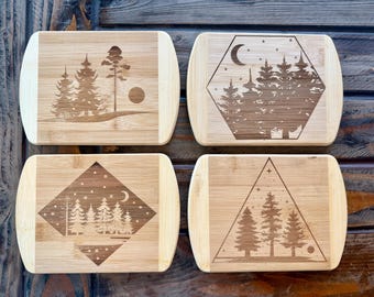 Starry Night Mini Cutting Boards, Rustic Mountain Lodge Home Decor or Housewarming Gift