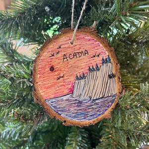 Acadia National Park Christmas Ornament Gift for Acadia Souvenir Idea Acadia Ornament Acadia Art Rustic Christmas Tree Acadia Maine Ornament image 4