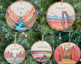 Utah National Park Ornaments Zion Ornament Arches Ornament Capitol Reef Canyonlands Ornament Bryce Canyon Ornament Utah Souvenirs Road Trip