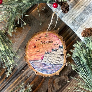 Acadia National Park Christmas Ornament Gift for Acadia Souvenir Idea Acadia Ornament Acadia Art Rustic Christmas Tree Acadia Maine Ornament
