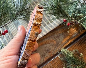 Crested Butte Hand Drawn Wood Slice Christmas Ornament: Colorado