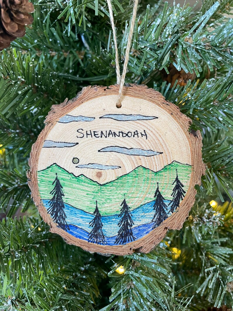 Shenandoah National Park Christmas Ornament Wood Slice Ornaments Shenandoah Virginia Souvenir Shenandoah Souvenir Shenandoah National Park image 4