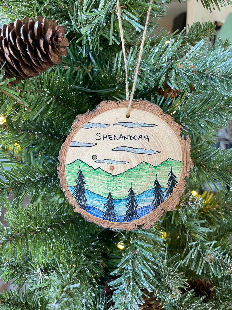 Shenandoah National Park Christmas Ornament Wood Slice Ornaments Shenandoah Virginia Souvenir Shenandoah Souvenir Shenandoah National Park image 1