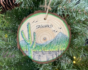 Saguaro National Park Ornament, National Park Art, Handmade Gifts, Arizona Gifts, Arizona Home, Tuscon Arizona, Mount Lemon, Cactus Gift