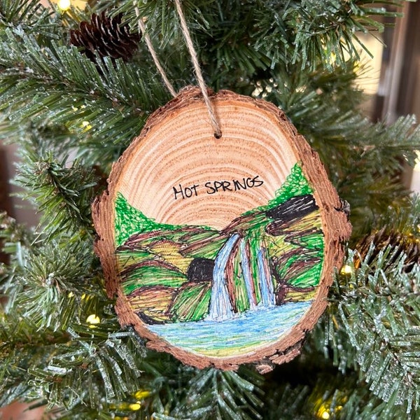 Hot Springs National Park Ornament, National Park Art, Arkansas Souvenir, Rustic National Park Gift, Hot Springs, US Travel