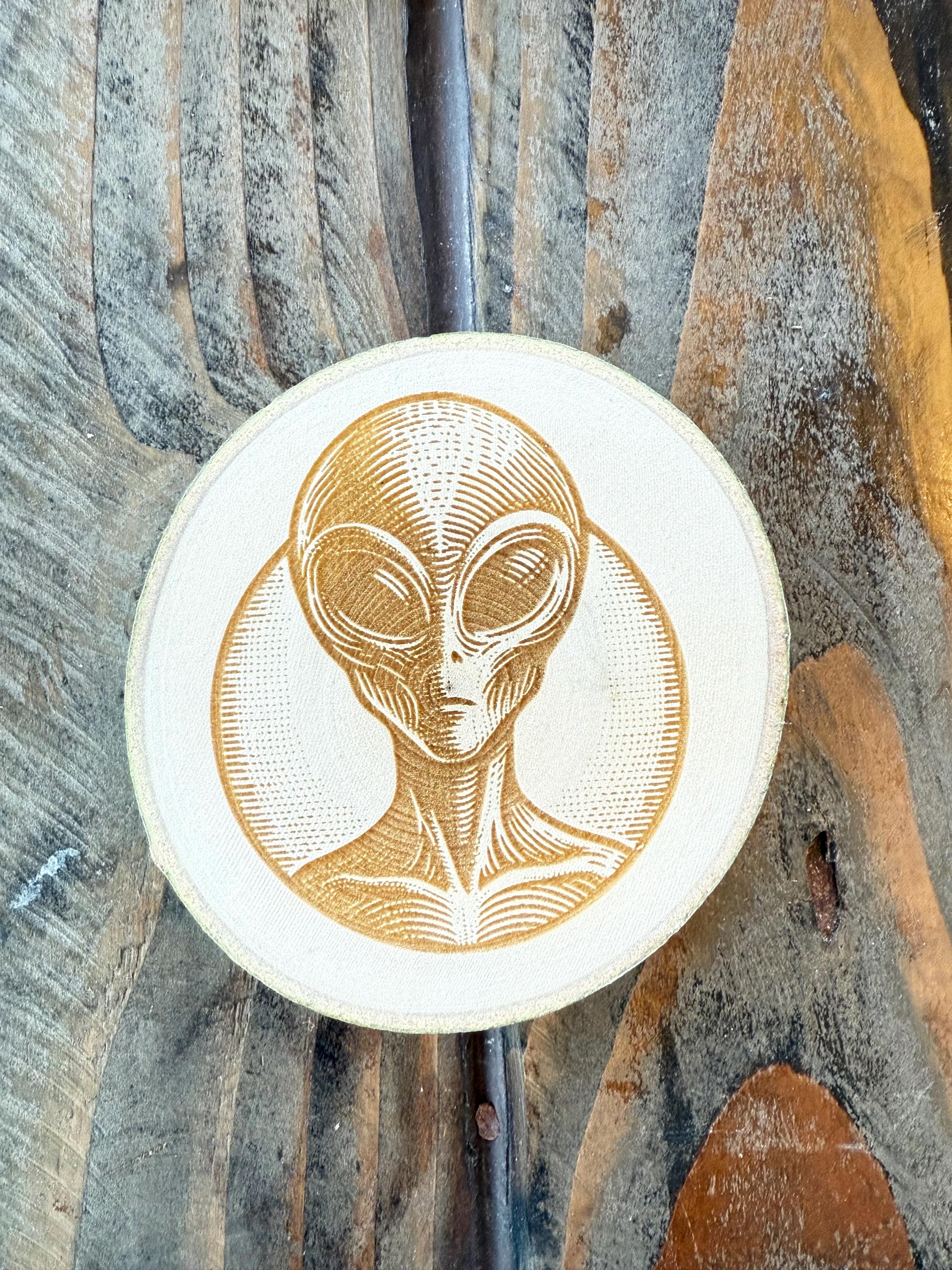 Laser Engraved Alien Coaster Set: Reclaimed Aspen Wood UFO Gift - Etsy