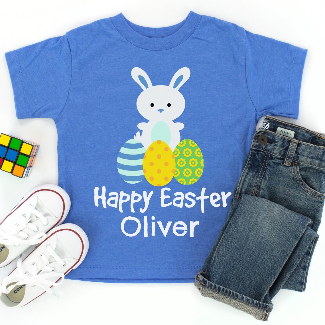Kids Personalized Custom Easter Shirt, Boys Easter Shirt, Happy Easter