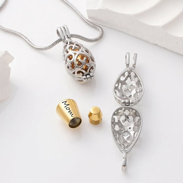 Cremation Jewelry for Pet Urn or Human Urn Necklace Ashes Necklace Fillable Pet Memorial Necklace or Pet Memorial Locket Keepsake Necklace