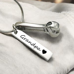 Cremation Jewelry Urn Necklace Ashes Necklace Cremation Jewelry For Men Personalized Wrench Ashes Keepsake - Includes Funnel Kit And Bag image 2
