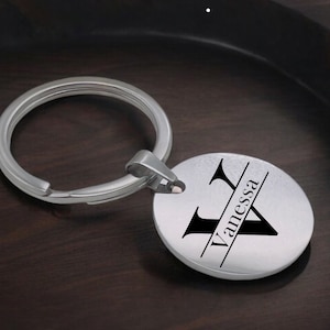 Monogram Keychain for Men, Initial Key Chain, Customized Letter Keychain, Monogrammed Keychain, Birthday & Christmas Gifts for Men, Him, Dad