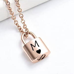 Padlock Urn Necklace For Human Ashes Personalized Pet Cremation Jewelry for Human or Pet Custom Cremation Necklace for Ashes for Women Men