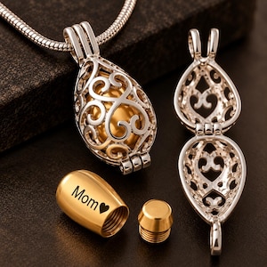 Schmuck zur Erinnerung an Haustiere oder Menschen, Halskette mit Asche, befüllbares Medaillon als Erinnerungsstück, Weihnachtsgeschenk für Sie