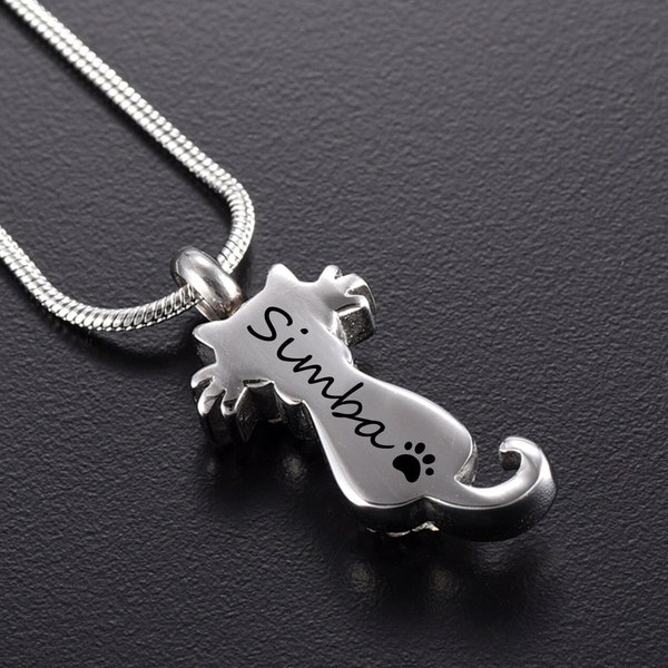 Cat Urn Necklace for Ashes Cat Cremation Jewelry Cat Ashes Necklace Cat Memorial Jewelry Cat Keepsake Necklace Cat urn For Ashes Pet Urn
