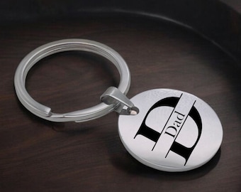 Dad Name Keychain, Custom or Engraved Keychain, Personalized Key Ring, Keychain  Fathers Day Gift for Husband or Him, Customized Keychains