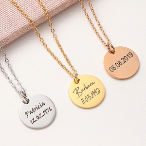 New Mom Necklace – New Moms Jewelry, Kids Name or Custom Engraved Necklace with Name, Gifts for Wife, Girlfriend, or New Mom, Christmas Gift