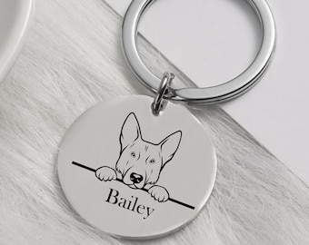 German Shepherd Keychain Personalized Dog Keychain, German Shepherd Gifts Dog Owners, Dog Dad Gift, Dog Mom Gift- Other Breeds Available