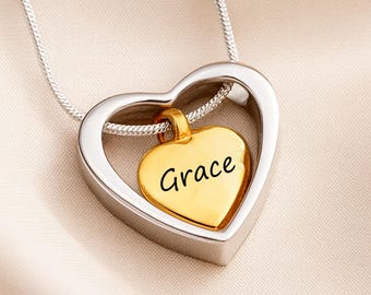Hartcrematiesieraden voor vrouwen • Urnketting • Gepersonaliseerde urnen voor menselijke as • Rouwsieraden • Gedenksieraden • Trechtertas
