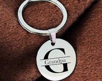 Custom Keychain, Gift for Grandpa – Engraved or Customized Keychain, Custom Name Keychain,  Fathers Day Gift For Husband, Boyfriend or Him