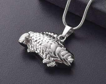 Personalized Fish Urn Necklace • Ashes Necklace For Human and Pet • Memorial Jewelry • Cremation Jewelry • With Free Funnel Kit and Bag