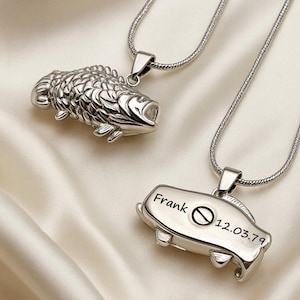 Firsh Urn Necklace For Human Ashes Urns Cremation Jewelry Fish Ashes Necklace Personalized Ashes Jewelry Includes Funnel Kit And Bag