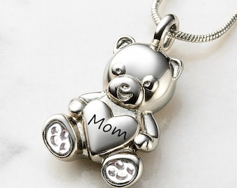 Teddy Bear Cremation Jewelry Custom Urn Necklace Urns For Human Ashes Teddy Bear Ashes Necklace Pet Ashes Keepsake Pet Urn