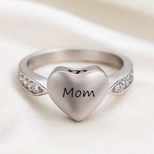 Cremation Ring Jewelry for Human Ashes or Pet Ashes Urn Ring Ashes Ring for Women Heart Shaped Mourning Ring Ashes Keepsake Ring