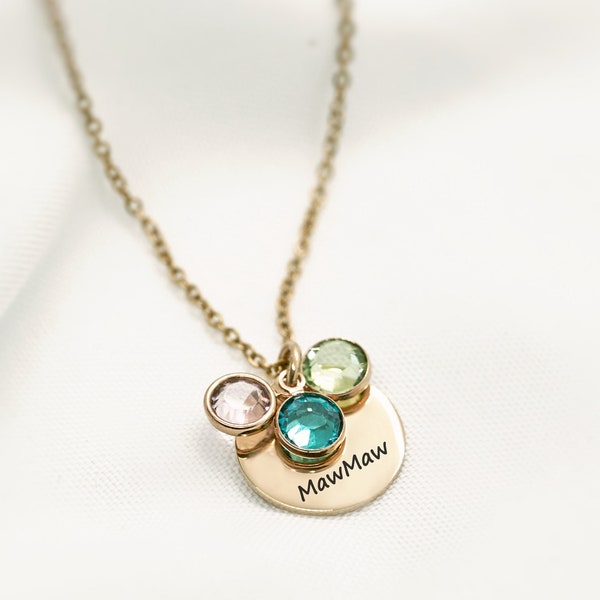 Mawmaw Necklace Personalized With Grandkids Birth Month Birthstones Gift for Mawmaw Gift For Grandma Mothers Day Gifts For Mawmaw