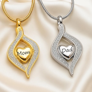 Ashes Necklace Urn Necklace Pet Urn Cremation Jewelry Dog Urn Personalized Heart Cremation Necklaces - Includes Funnel Kit And Bag